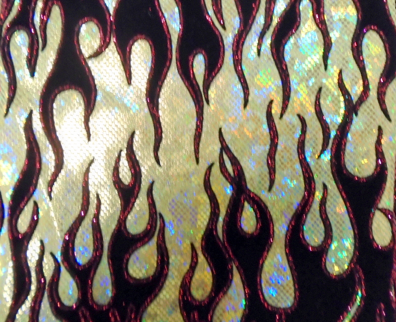 3. Gold Hologram Flame Flocking